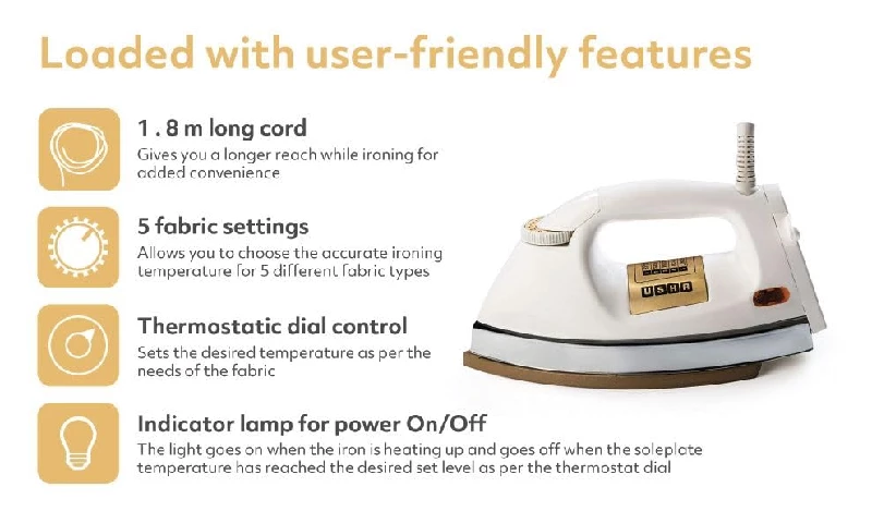 Usha EI 1000 Watts Dry Iron, 2083 g-3.webp